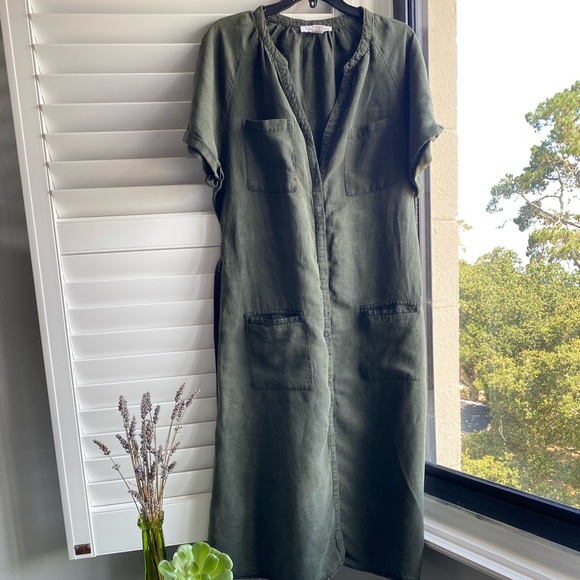 Lucky Brand green linen dress - Picture 8 of 10